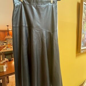 Zara Black Maxi faux leather skirt